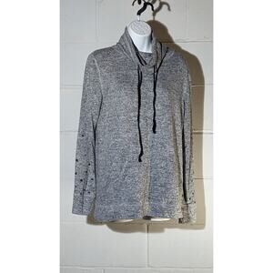 LoveMore Cowl Neck Long Sleeve Top Star Details Pullover Sweatshirt Medium